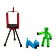 Zing Stikbot Studio Animation Stop Motion Kit with Posable Figures and Green Screen