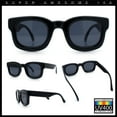 thumbnail image 2 of Retro Nostalgic Thick Bubble Plastic Frame Retro Horn Rim Sunglasses All Black, 2 of 7