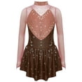 thumbnail image 3 of TTAO Girl's Jazz Latin Ballet Dance Tutu Dress Figure Ice Skating Sparkly Dancewear Gymnastics Costumes Brown 8, 3 of 5