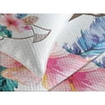 thumbnail image 4 of Ambesonne Anchor Quilted Bedspread Set 3 Pcs, Spring Blossoms Feathers, Queen Size, Brown Pale Pink, 4 of 5