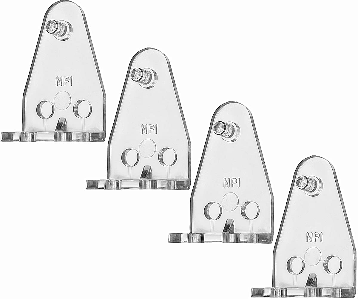 Qianli 8pcs Hold Down Bracket Clear Plastic Bottom Rail Hold Clips for 1inch Mini Blinds