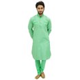 thumbnail image 2 of Atasi Men's Pathani Style Men's Punjabi Shirt Green Kurta Pyjama Set-XL, 2 of 7