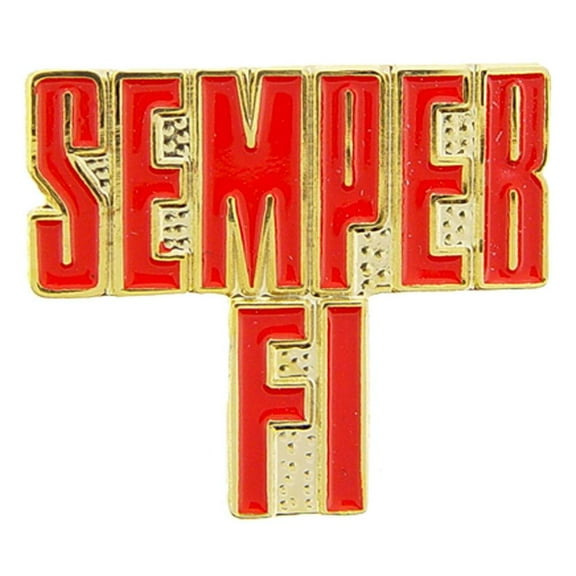Eagle Emblems P15014 Pin - USMC, Script Semper FI - 1 in.