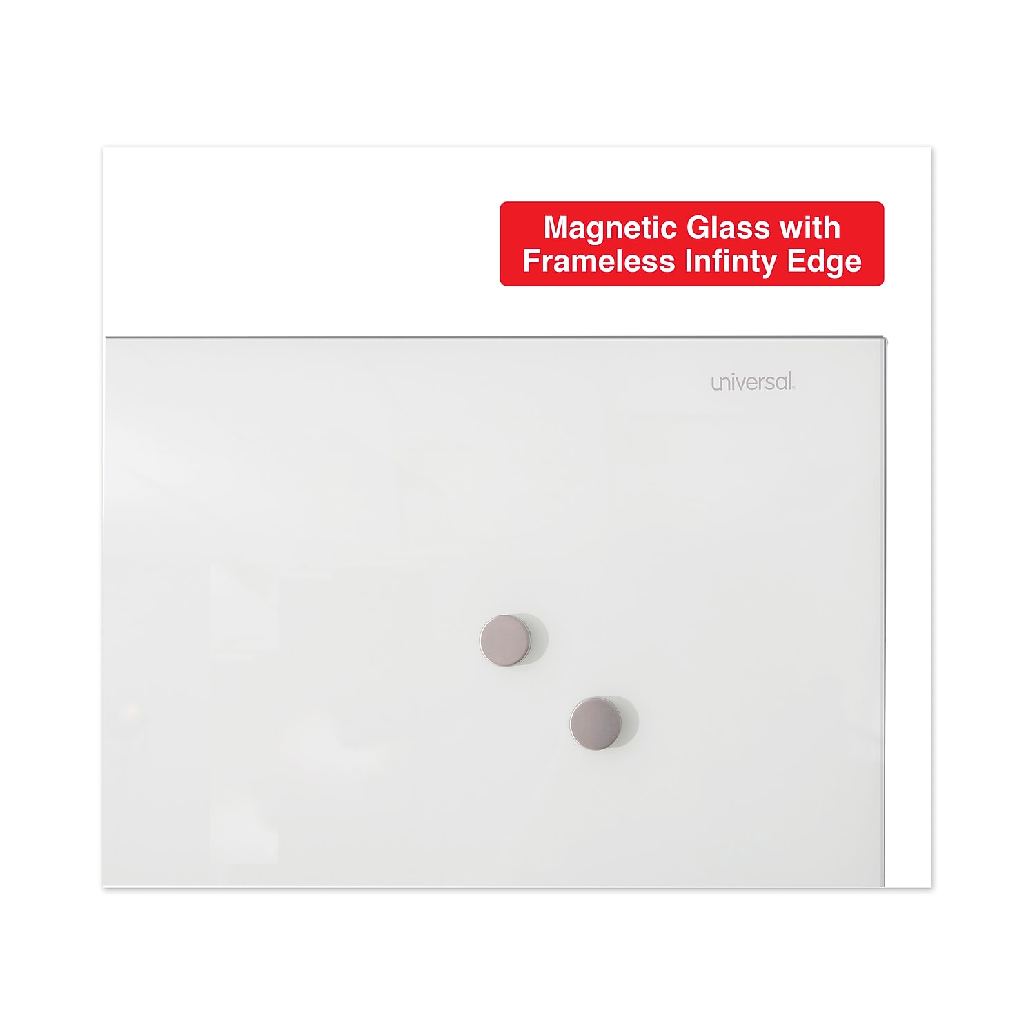 Universal Frameless Magnetic Glass Marker Board 48" x 36" White (UNV43203)