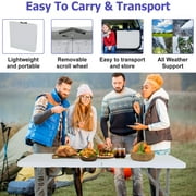 NiamVelo Folding Table 4 Ft Plastic Picnic Table Height Adjustable Foldable Table for Indoor & Outdoor Party Banquet Camping Picnic Home Dinner Office,White