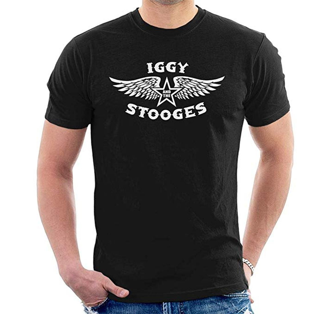 Iggy Pop Iggy /& The Stooges T Shirt Mens Licensed Rock N Roll Band Tee New Black