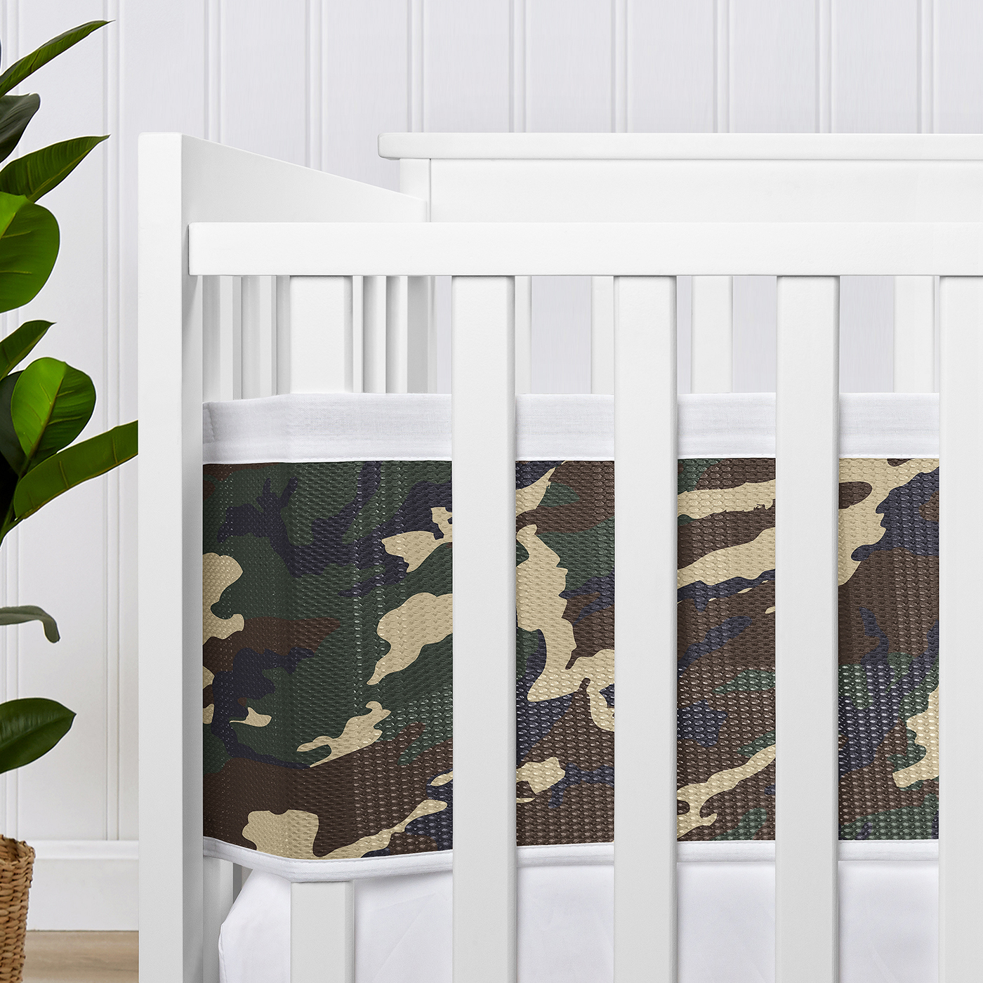 Sweet Jojo Designs + BreathableBaby Woodland Camo Boy Breathable Mesh Crib Liner
