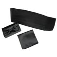 thumbnail image 1 of Bangcool Men Tuxedo Accessories Fashion 3PCS Solid Color Pocket Square Bow Tie Cummerbund, 1 of 10