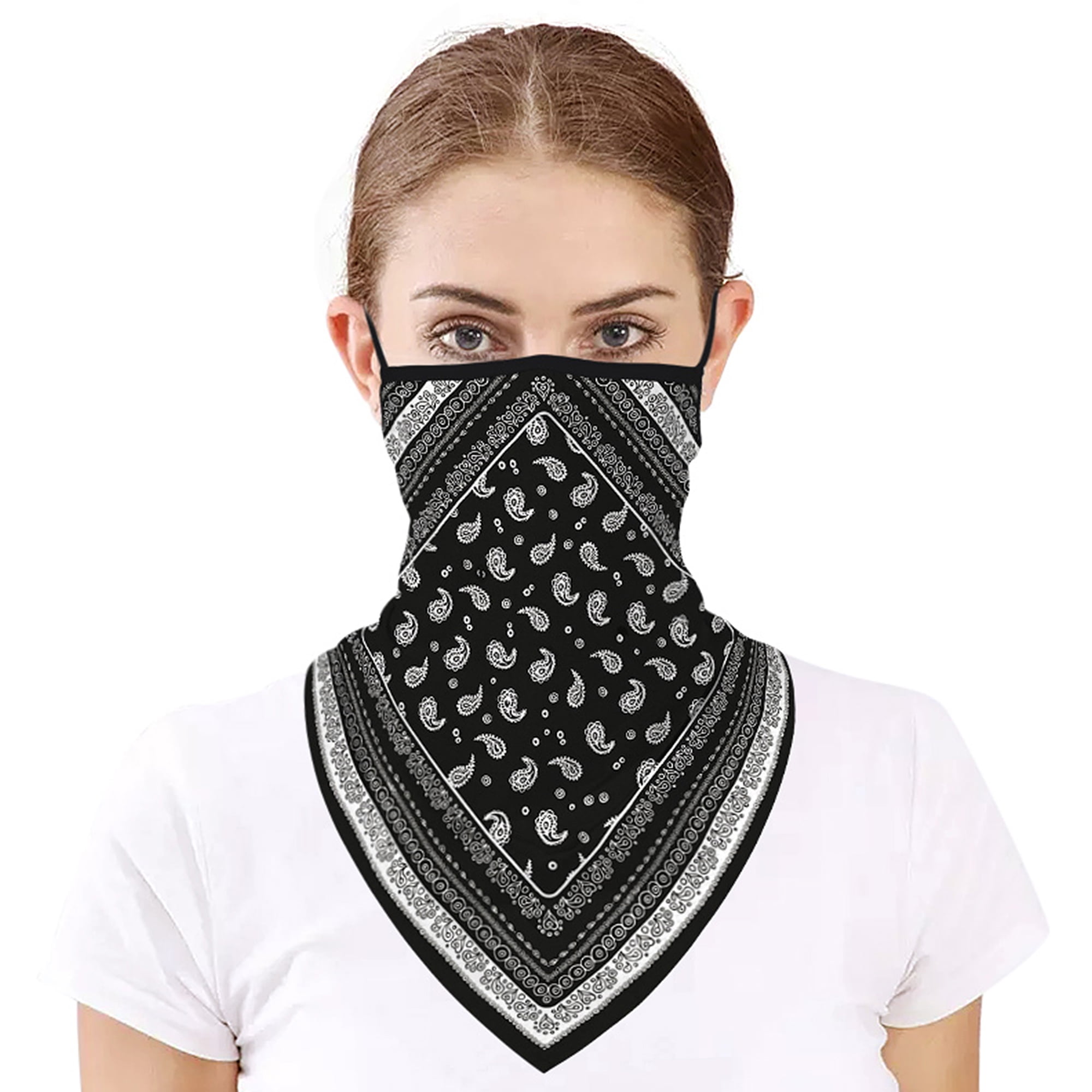 Unisex Outdoor Bicycle Bandana Triangle Scarf Neck Tube Ear Hanging Face Cover 