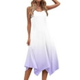 thumbnail image 6 of Women Dresses under $10! Cagogo Womens Summer Sleeveless Dresses Casual Gradient Color A-line Flowy Tank Sundress Beach Vacation Hankerchief Flare Midi Wedding Guest Dresses, 6 of 8