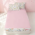 thumbnail image 4 of Erosebridal Cartoon Flower Zipper Full Size Comforter Sets with Fitted Sheet and 2 Pillowcases, Kawaii Floral Zipper Bedding Set, Pink Reversible, Soft Pastel, Pink Reversible, 4 of 7