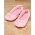 thumbnail image 3 of Chenille Ballet Slippers, Flexible House Slipper Design, Plush Insole, Non-Skid Outer Sole - Size Large, Light Pink, 3 of 4