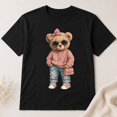 thumbnail image 3 of Women’s Teddy Bear Graphic T-Shirt, Short Sleeve Classic Fit Tee, 3 of 9