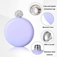 thumbnail image 3 of iMucci Round Hip Flask for Women, 304 Stainless Steel Hip Flask for Liquor with Funnel and Handmade Diamond Lid, Suitable for Carrying Alcohol, 5 oz/150 ml, 3 of 7