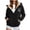 Black, variant on Sweatshirt for Women Fashion Heart Print Fleece Hooded Jacket Fall Winter Long Sleeve Warm Coat Tops
