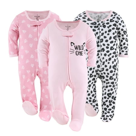 UPC: 0841297170164 | The Peanutshell Baby Sleep N Play Footed Pajamas for Boys or Girls 3 Pack Newborn to 9 Months