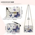 thumbnail image 6 of TSOVTHRID Lily Floral Green Pink Print Crossbody Bags for Women Leather Women Crossbody Purse with Detachable Chain Fits Large Phone Going-out Shoulder Handbags for Work, 6 of 7