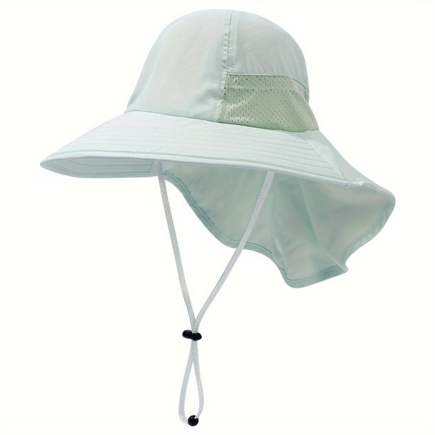 Viseras plegables con protección solar UPF 50+, elásticas y sólidas, para exteriores, ciclismo, viajes, color azul, ala ancha, para playa, para mujeres y niñas, 8M