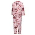 thumbnail image 6 of FUNUONY Big Sale! Women's Silk Satin Pajamas Set 3 Pcs Floral Silky Pj Sets Sleepwear Cami Nightwear with Robe and Pant Silk Pajamas Polyester Fiberfor Wearing Daily Women Pink S, 6 of 9