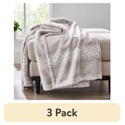(3 pack) Better Homes & Gardens Snow Leopard Faux Fur Throw, 50"x72"
