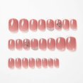 thumbnail image 2 of False Nail Tips Fake Artificial Art DIY Finger Cover Pearl Shining Diamond Nude Pink Japanese Style, 2 of 5