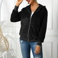 thumbnail image 4 of IROINNID Women's Leisure Short Jacket Solid Color Zip Up Long Sleeve Outwear, Black, 4 of 9