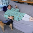 thumbnail image 3 of Wearable Oversized Blanket,Colorful Games Controller Blue Pattern Wearable Blanket Hoodie for Adults,Cozy Hooded Blankets with Super Pockets,Super Warm Fuzzy Pullover for Women & Men, 3 of 6