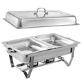 thumbnail image 5 of 1/2/3 Pcs Stainless Steel Chafing Dish Buffet Stoves Food Warmer Chafing Dish Tray Buffet Warmer 9 Quart for Wedding Party Hotel Family Half/Full Size, 5 of 9