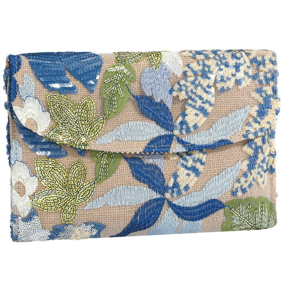 SUOSDEY Clutch Purses Wallet for Women Embroidery Floral Sequin Evening Bag for Wedding Party Christmas Gifts