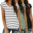 thumbnail image 1 of Tops Zeagoo, paquete de 3 camisetas con manga corta y cuello en V, 1 of 5