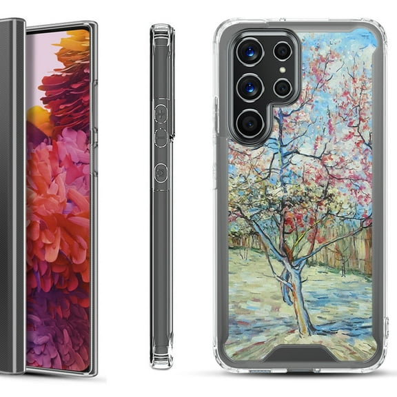 Shockproof Bumper Phone Case for Samsung Galaxy S22 Ultra 5G, by OneToughShield ® - Blossom Tree