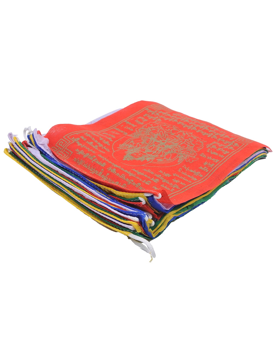 The Collection Royal Tibetan Prayer Flags Outdoor, Zen Flag, Colorful Buddhist Banner, Chakras Flags, Sacred Geometry Flag, Made in Nepal Wind Horse Flag, Traditional Mantras (Avalokiteshvara-Chenrez)