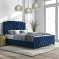 thumbnail image 5 of Furniture of America Chetana Navy Tufted Full Upholstered Wood Bed, 5 of 7