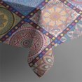 thumbnail image 4 of Pink Diverse Mandala Pattern Rectangle Tablecloth 60"x102",Waterproof Polyester Rectangle Table Cloth, Wipeable Spillproof Polyester Tablecloth for Dining, Camping, Indoor and Outdoor, 4 of 6