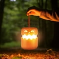 thumbnail image 2 of Sylvtty Portable Halloween Pumpkin Lights with Lanyard LED Battery Operated Collapsible Pumpkin Lantern Mini Outdoor Camping Light for Halloween Decor, 2 of 7