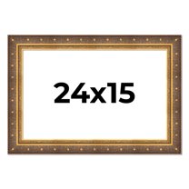 24x15 Frame Vintage Gold Solid Wood Picture Frame | 2.5 Inch Moulding Width | Ornate Bronze Museo