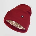 thumbnail image 2 of HNMKIU Hats for Men Women Winter Thermal Knit Hat with Silk and Ear Outdoor Flanged Hat for Couples Red,One Size, 2 of 8