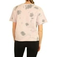 thumbnail image 3 of Elevenparis Womens French Terry Crop Embellished T-Shirt, Purple, Small, 3 of 6