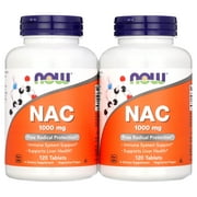 Now Foods, NAC, 1000 mg, 120 Tablets (Pack of 2)