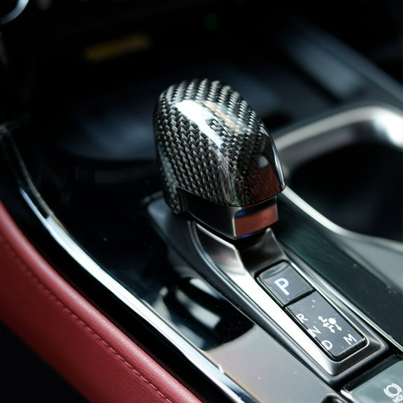 Car Carbon Fiber Pattern Gear Shift Knob Handle Trim Cover Sticker Interior Accessories For Lexus Rx350 500H 2023 2024 Black Fangkenuo