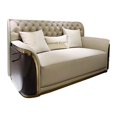 thumbnail image 2 of Luxury High End Genuine Leather Sectional Sofa Set with Coffee Table Chair for Living Room Furniture My Lux Decor Round, 2 of 10