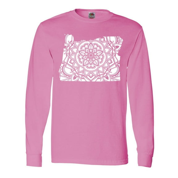 Inktastic Oregon Silhouette Mandala Long Sleeve T-Shirt