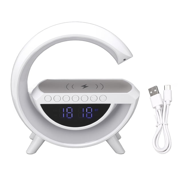 Reloj despertador con altavoz Bluetooth, recargable, versátil, inalámbrico, para el hogar, el dormitorio y la oficina, CC de 5 V