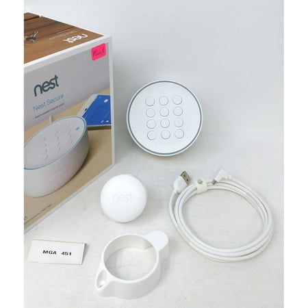 Pre-Owned Nest H1500ES Secure Alarm System - Nest Tag Passcode W/ Google Assistant - White (Like New)