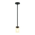 thumbnail image 3 of 5.75" Essential Modern Farmhouse Adjustable 1-Light Cylindrical Clear Glass Hanging Ceiling Pendant, Restoration Bronze, 3 of 8