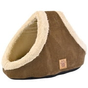 Angle View: Precision Pet SnooZZy Mod Chic Double Hide & Seek Cat Bed - Coffee 23" Long x 14" Wide, Brown