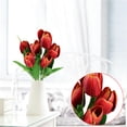 thumbnail image 4 of Shipiny Artificial Mini Tulips Silk Flowers, Real Touch Faux Floral Bouquet for Wedding Flower Arrangements, Home Table and Living Room Decoration, E, 4 of 9
