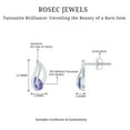 thumbnail image 6 of Rosec Jewels 0.75 CT Tanzanite Leaf Stud Earrings with Diamond for Women (AAA Quality), 14K White Gold, 6 of 7