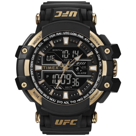 Timex 53 mm Black Strap, Black Dial & Black Case UFC Mens Combat Watch