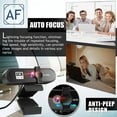 thumbnail image 3 of Computer Webcam Auto-focusing HD USB Online Adjustable PC Camera with Microphone Wired Replacement External Web Cam Camcorder Black 1K, 3 of 9